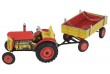 Traktor Zetor s valníkem červený na klíček kov 28cm Kovap v krabičce