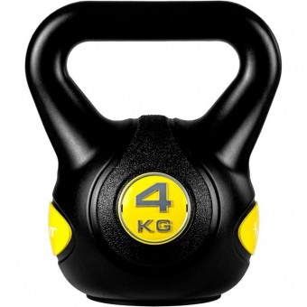 MOVIT Kettlebell činka - 4 kg, čierna/žltá